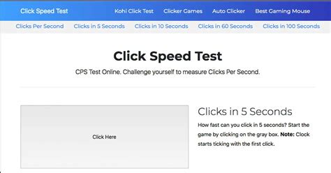 Click test 5 seconds .